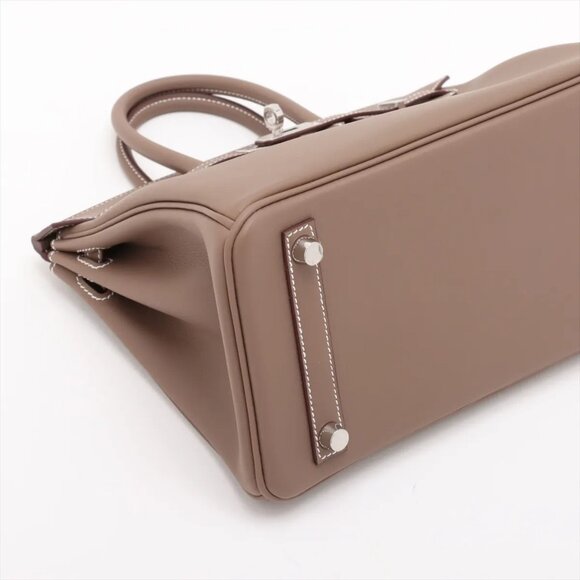 Hermes Birkin 25 Le Tournay Veau Swift Etoupe Silver Metal Fittings K: 2025 - Picture 4 of 11